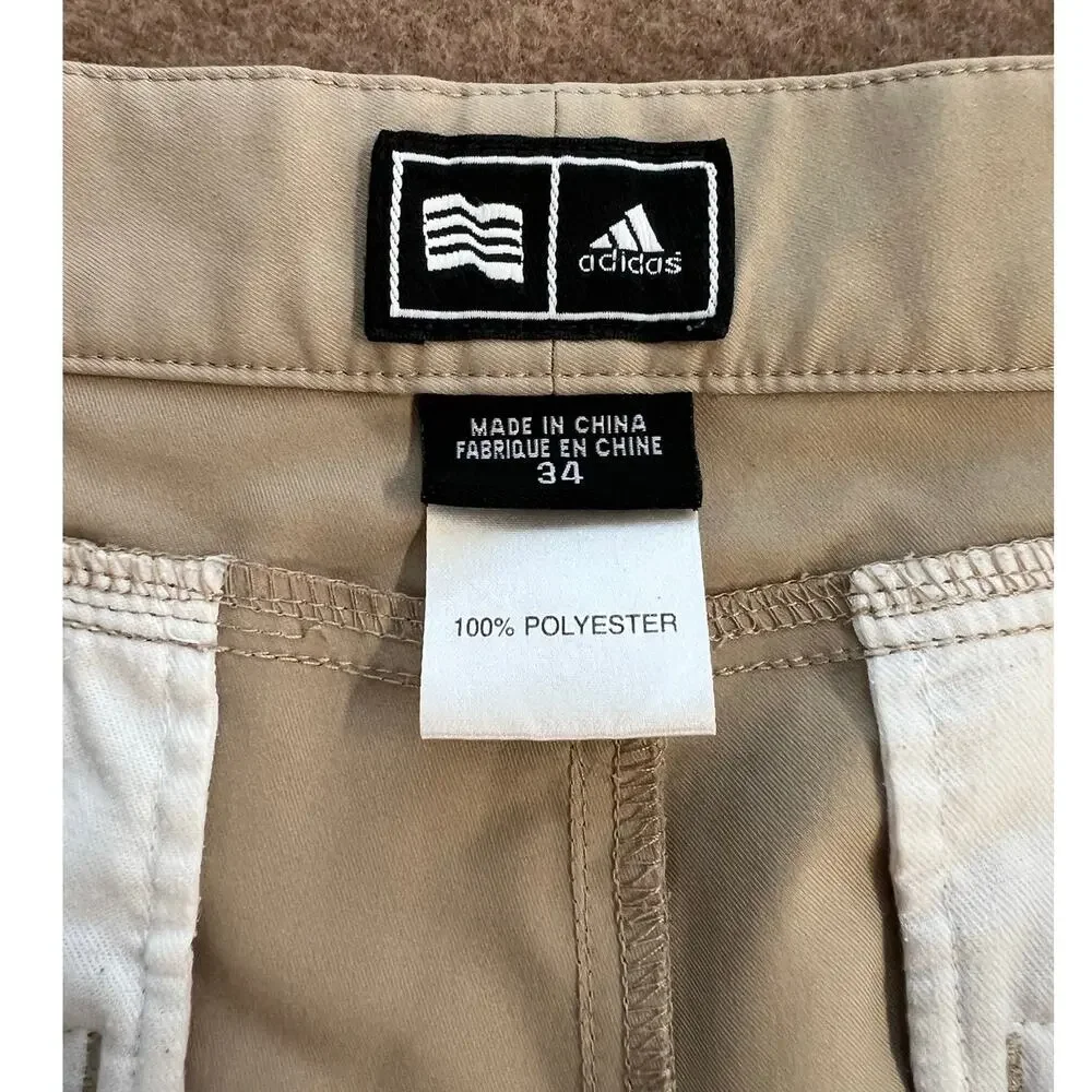Adidas Men's Golf Cargo Performance Shorts Khaki Beige Size 34
